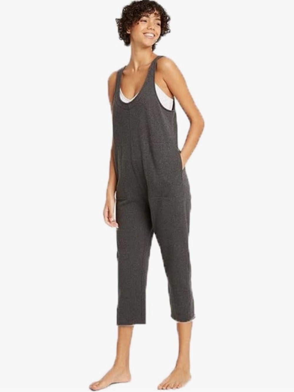 Colsie Charcoal Gray Sleeveless Jumpsuit